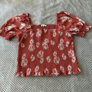 Madewell - Floral Puff Sleeve Smocked Top